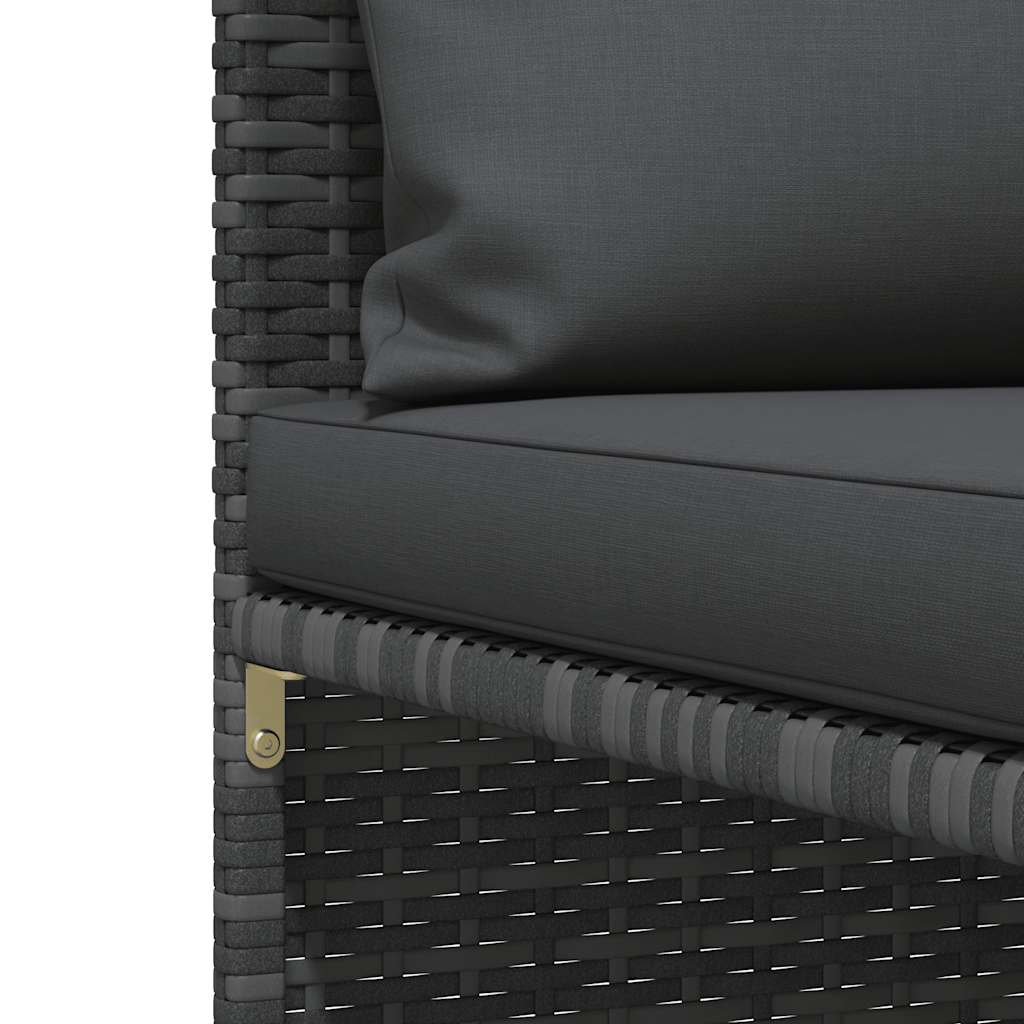 vidaXL 4-tlg. Garten-Sofagarnitur mit Auflagen Poly Rattan Grau