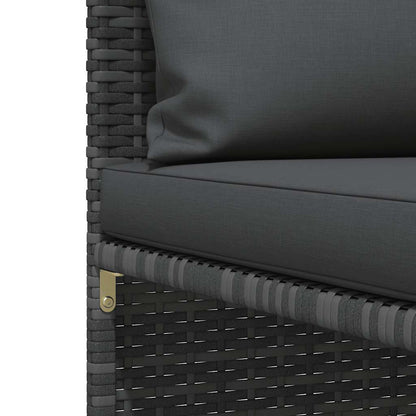vidaXL 4-tlg. Garten-Sofagarnitur mit Auflagen Poly Rattan Grau