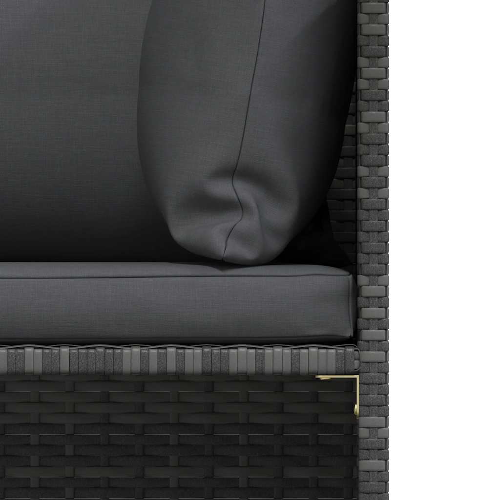 vidaXL 4-tlg. Garten-Sofagarnitur mit Auflagen Poly Rattan Grau