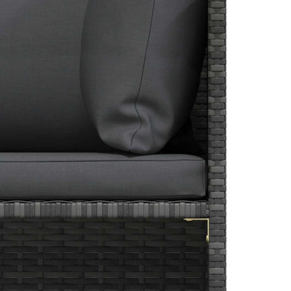 vidaXL 4-tlg. Garten-Sofagarnitur mit Auflagen Poly Rattan Grau
