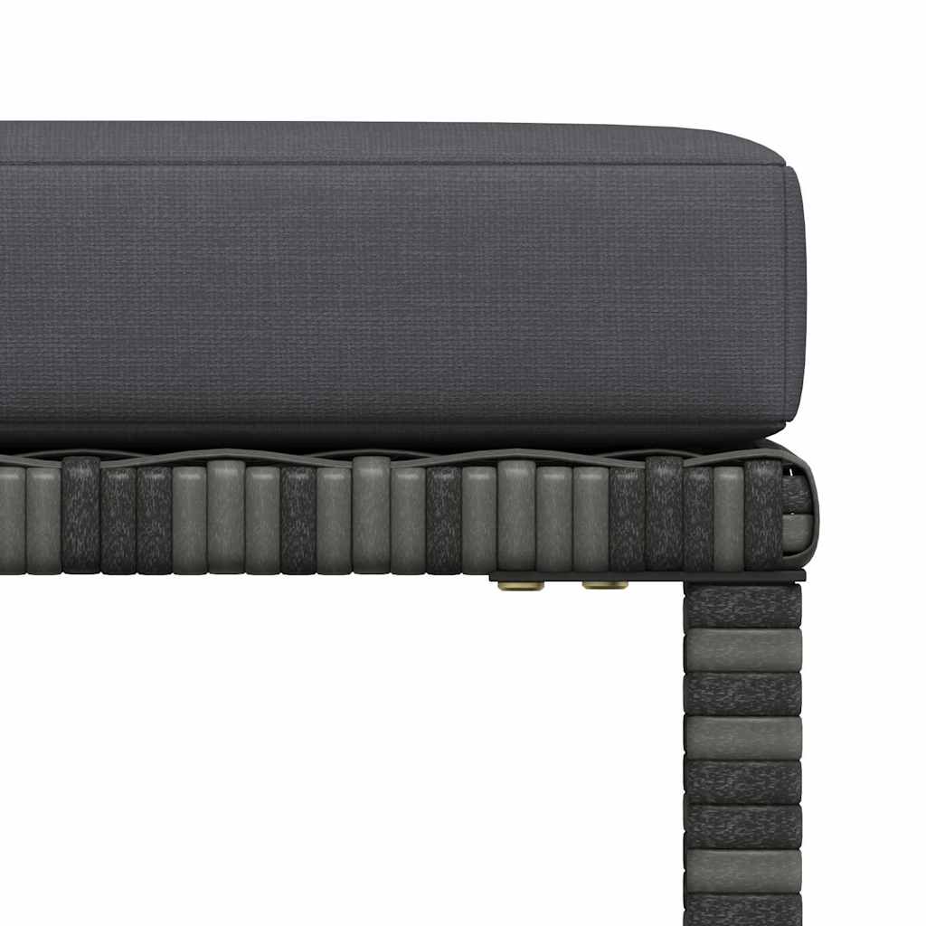 vidaXL 4-tlg. Garten-Sofagarnitur mit Auflagen Poly Rattan Grau