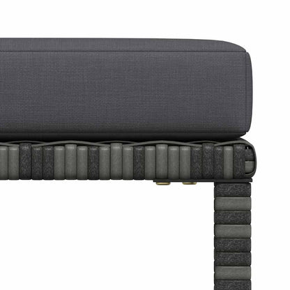 vidaXL 4-tlg. Garten-Sofagarnitur mit Auflagen Poly Rattan Grau