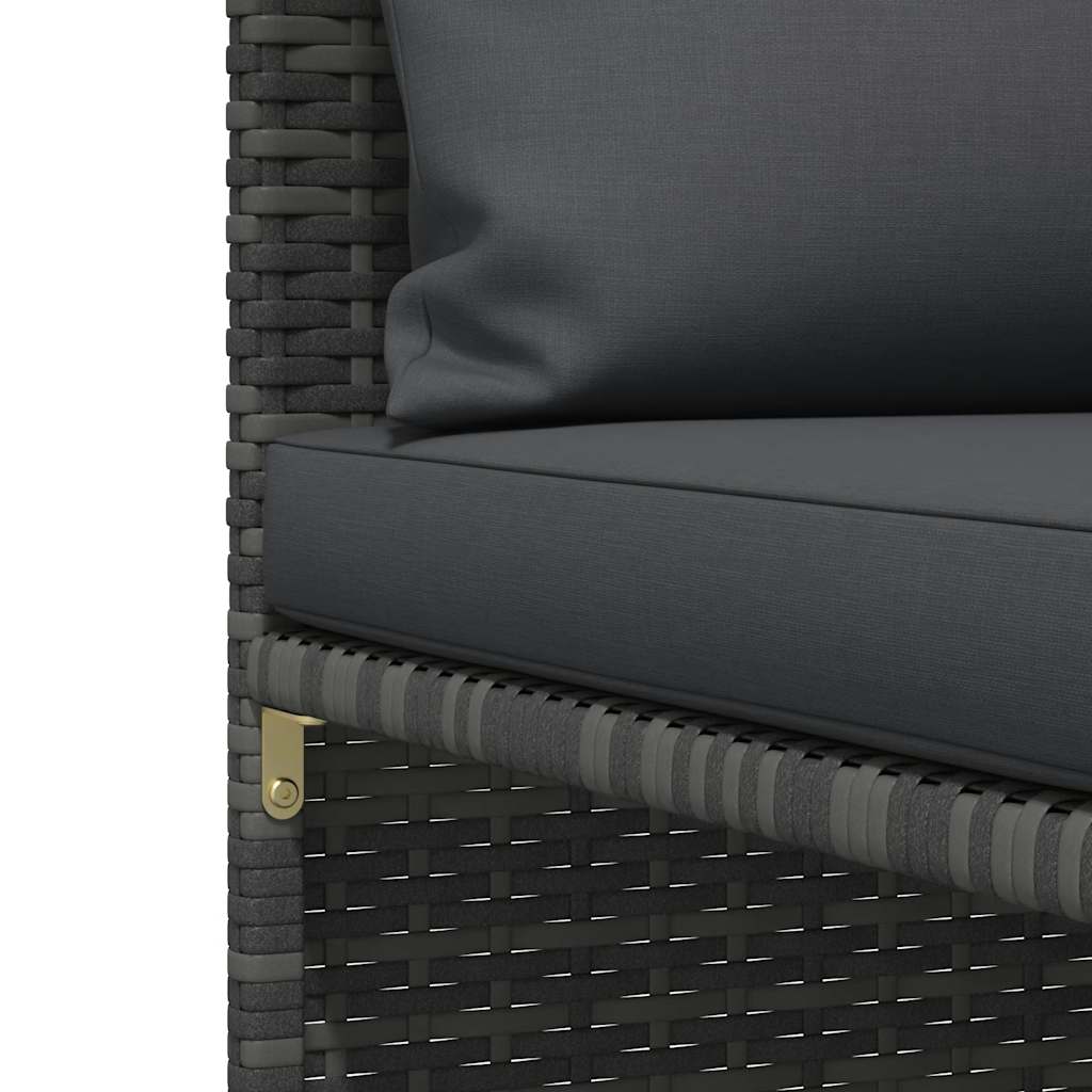 vidaXL 2-tlg. Garten-Sofagarnitur mit Auflagen Poly Rattan Grau