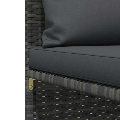 vidaXL 2-tlg. Garten-Sofagarnitur mit Auflagen Poly Rattan Grau
