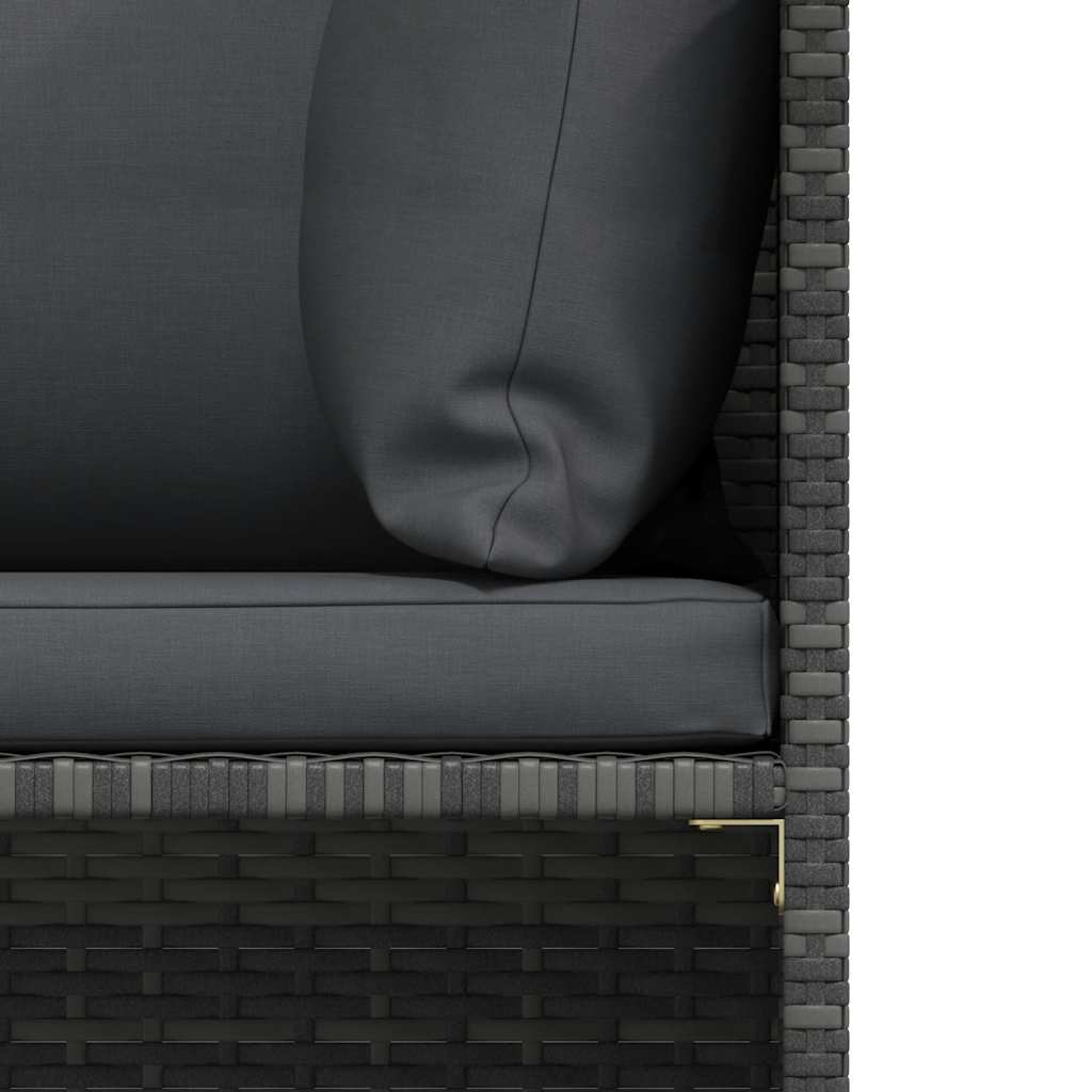 vidaXL 2-tlg. Garten-Sofagarnitur mit Auflagen Poly Rattan Grau