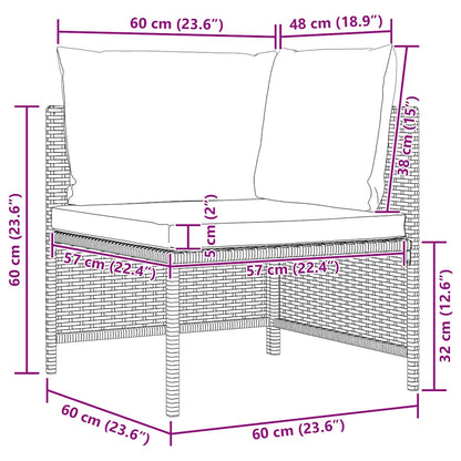 vidaXL 2-tlg. Garten-Sofagarnitur mit Auflagen Poly Rattan Grau