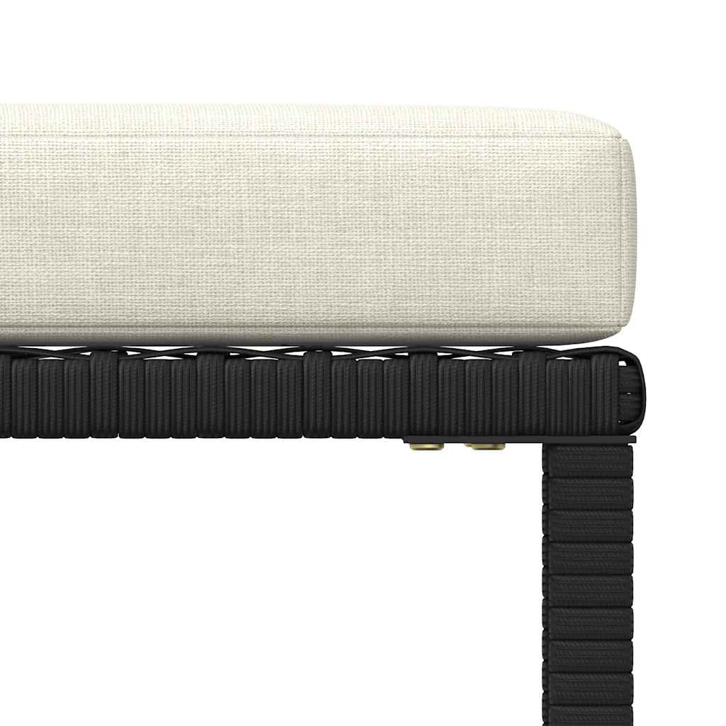 vidaXL 4-tlg. Garten-Sofagarnitur mit Auflagen Schwarz Poly Rattan