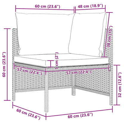 vidaXL 4-tlg. Garten-Sofagarnitur mit Auflagen Schwarz Poly Rattan