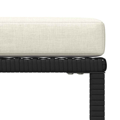 vidaXL 4-tlg. Garten-Sofagarnitur mit Auflagen Schwarz Poly Rattan