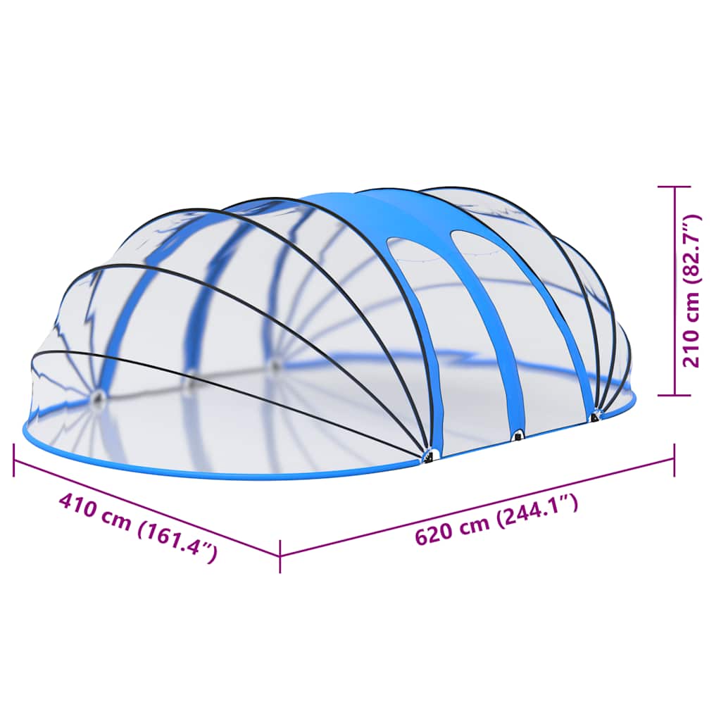 vidaXL Pool-Kuppel Oval 620x410x210 cm