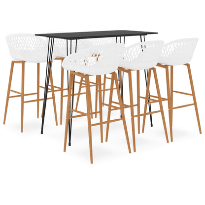 vidaXL 7-tlg. Bar-Set Schwarz und Weiß