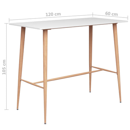 vidaXL Ensemble de bar 7 pcs Blanc et noir