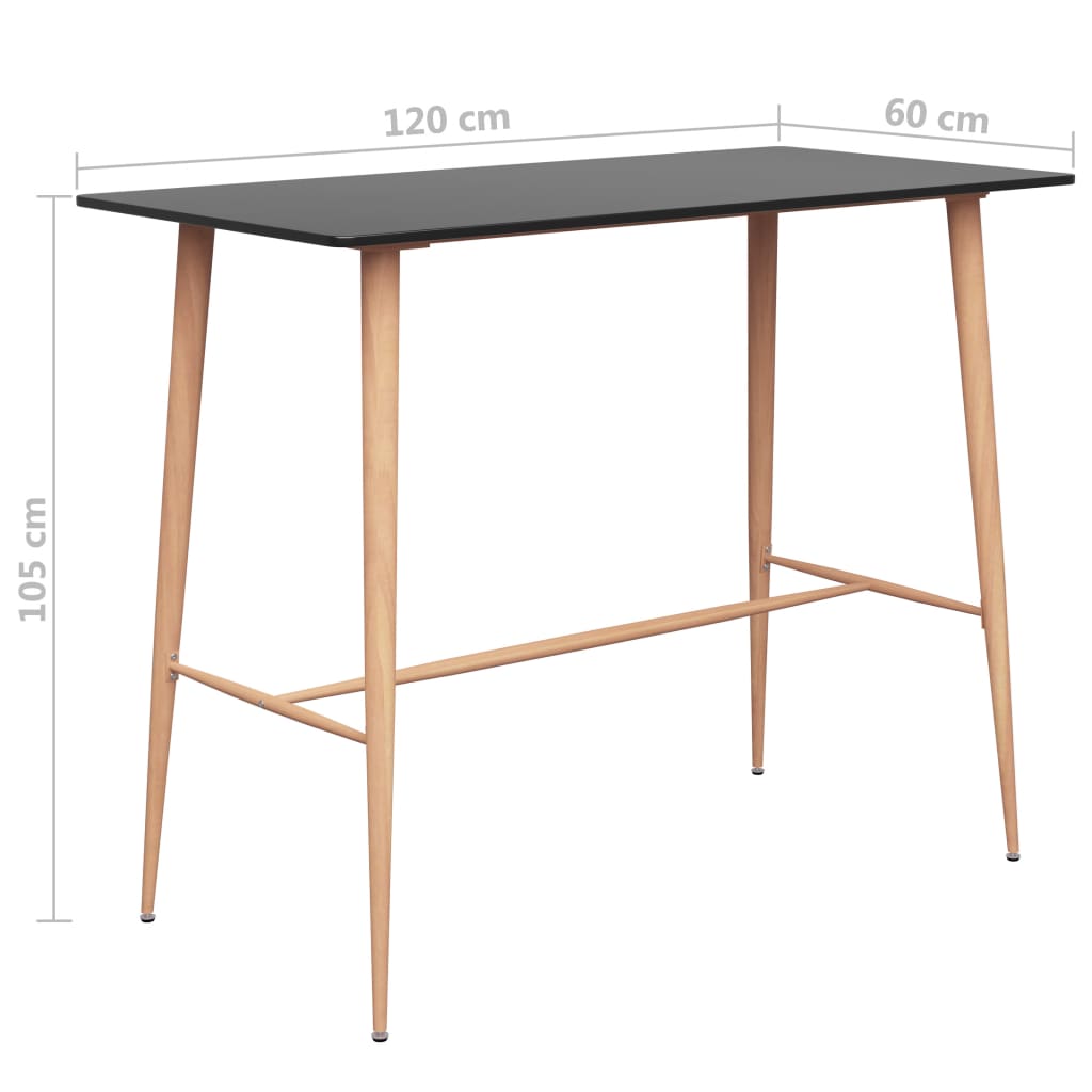 vidaXL Ensemble de bar 5 pcs Noir et Blanc