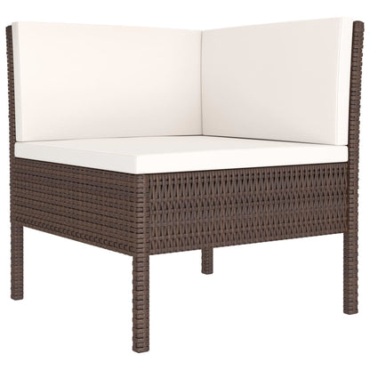 vidaXL 4-tlg. Garten-Lounge-Set mit Auflagen Poly Rattan Braun