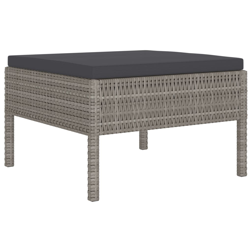 vidaXL Ensemble de jardin de 4 pièces avec coussins résine tressée gris