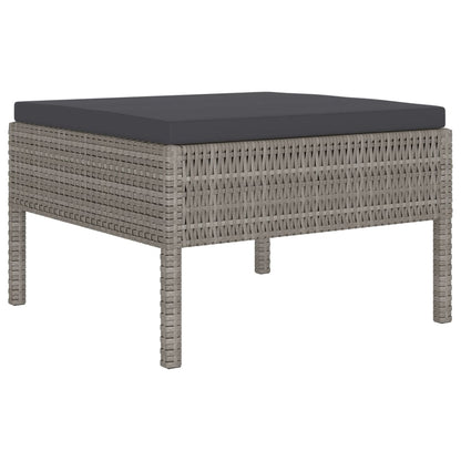 vidaXL Ensemble de jardin de 4 pièces avec coussins résine tressée gris