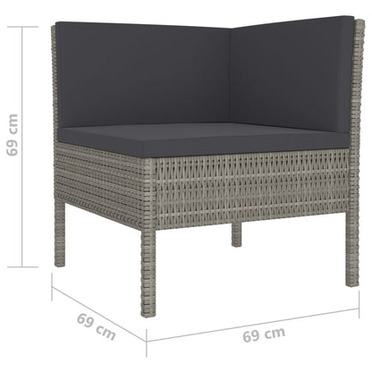 vidaXL Ensemble de jardin de 4 pièces avec coussins résine tressée gris