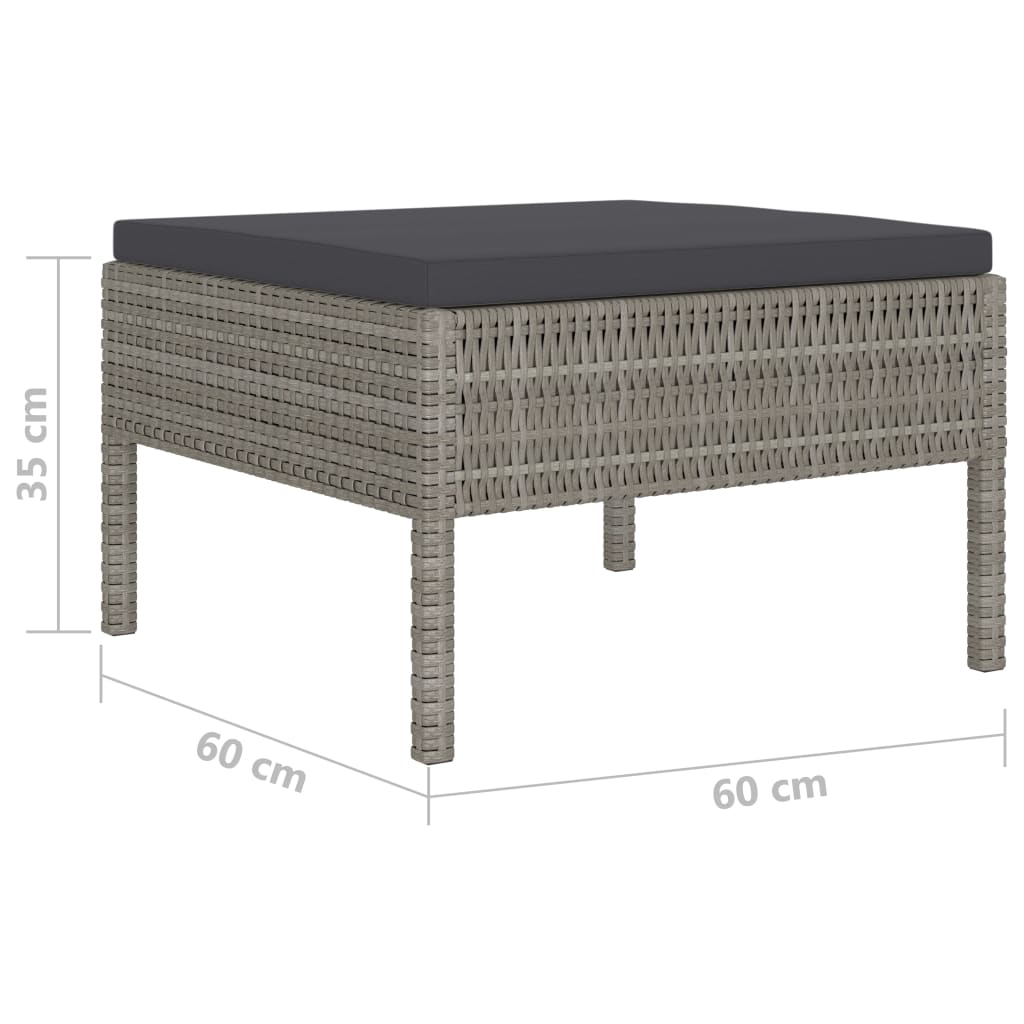 vidaXL Ensemble de jardin de 4 pièces avec coussins résine tressée gris