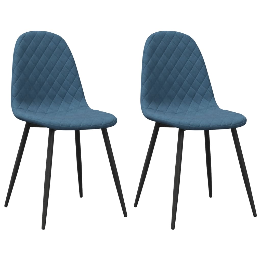 vidaXL Chaises de salle à manger 2 pcs Velours bleu