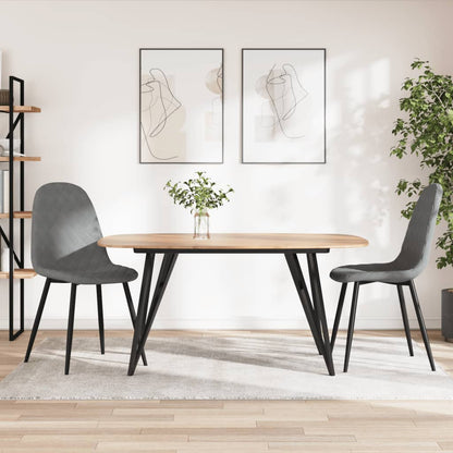 vidaXL Esszimmerstühle 2 Stk. Hellgrau Samt