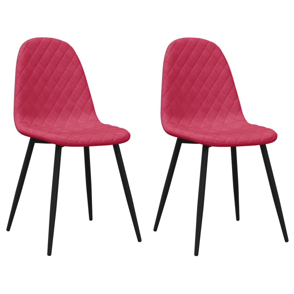 vidaXL Chaises de salle à manger 2 pcs Velours rouge bordeaux
