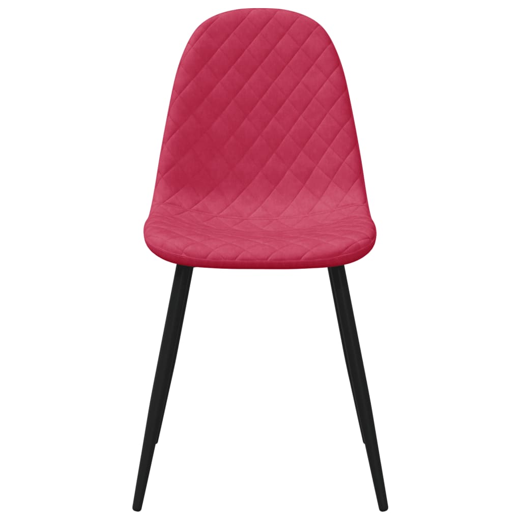 vidaXL Chaises de salle à manger 2 pcs Velours rouge bordeaux