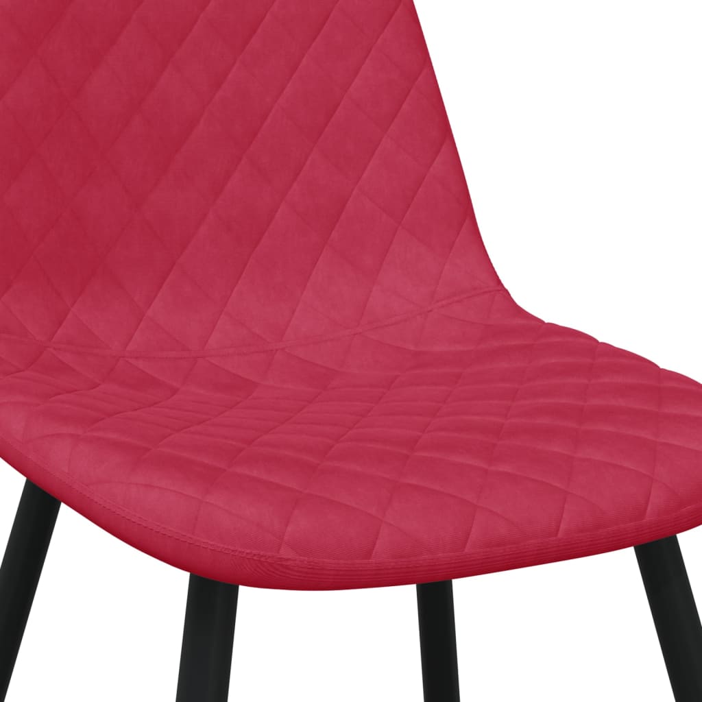 vidaXL Chaises de salle à manger 2 pcs Velours rouge bordeaux