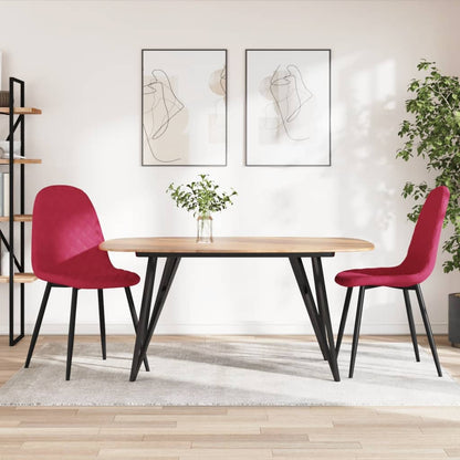 vidaXL Chaises de salle à manger 2 pcs Velours rouge bordeaux