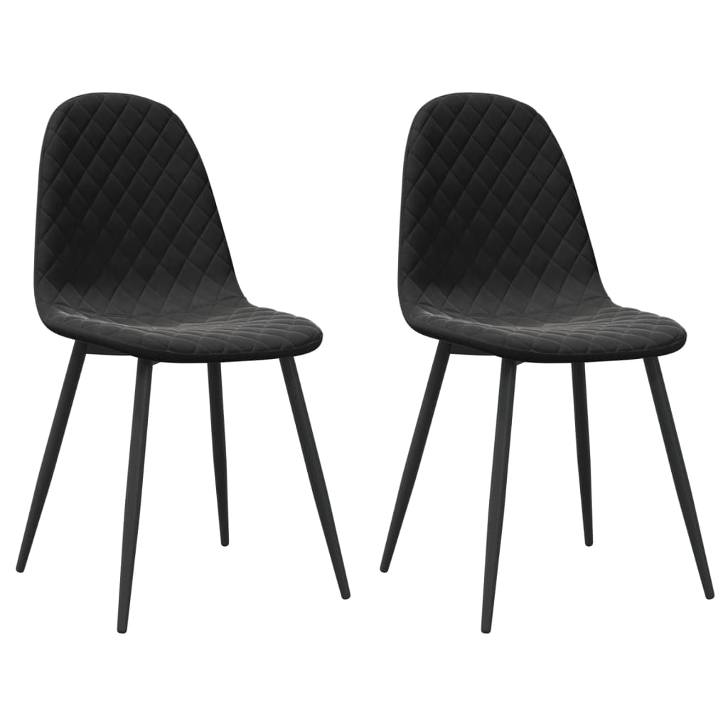 vidaXL Chaises de salle à manger 2 pcs Velours noir