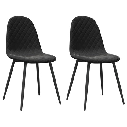 vidaXL Chaises de salle à manger 2 pcs Velours noir