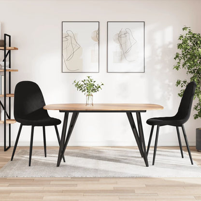 vidaXL Chaises de salle à manger 2 pcs Velours noir