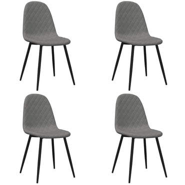 vidaXL Chaises de salle à manger 4 pcs Velours Gris clair