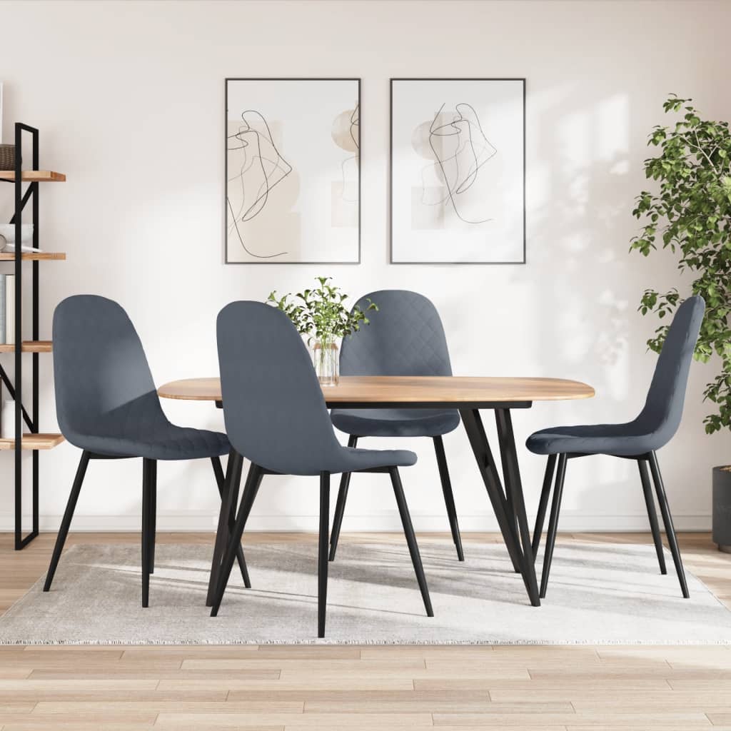vidaXL Chaises de salle à manger 4 pcs Velours gris foncé