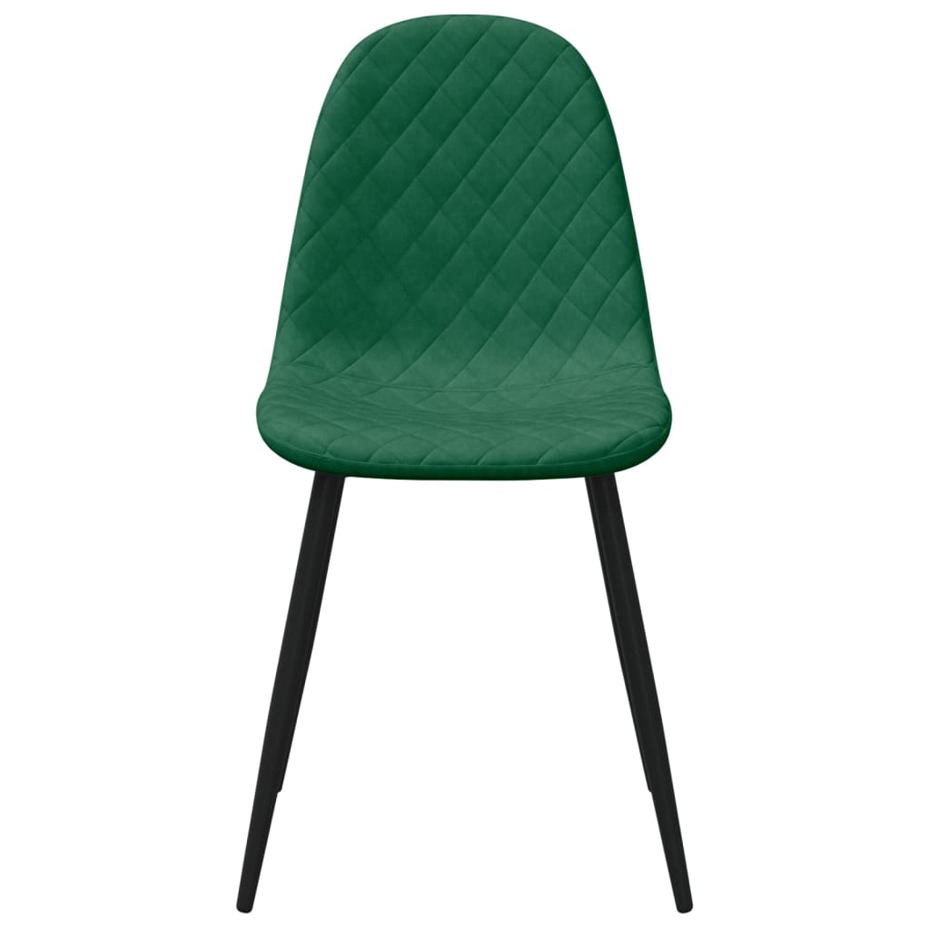 vidaXL Chaises de salle à manger 4 pcs Vert foncé Velours