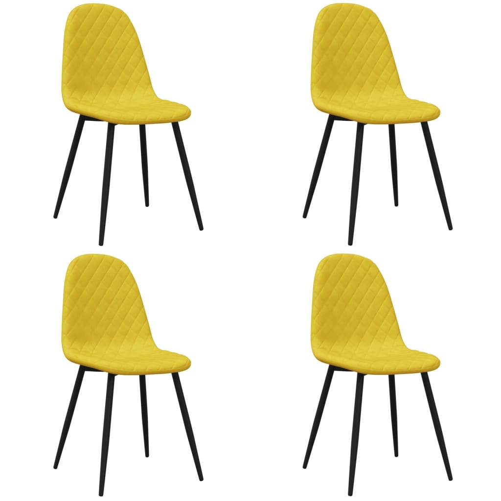vidaXL Chaises de salle à manger 4 pcs Velours moutarde