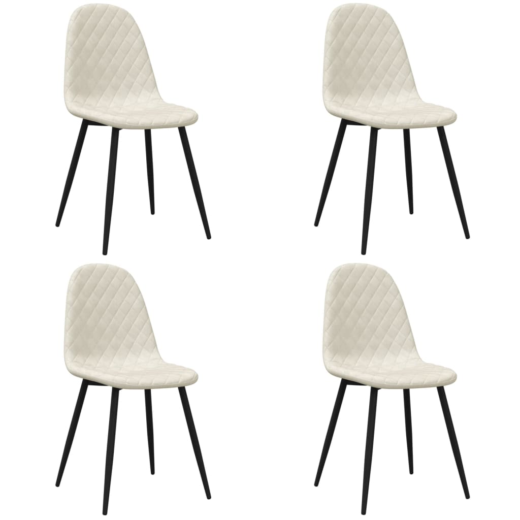 vidaXL Chaises de salle à manger 4 pcs Crème velours