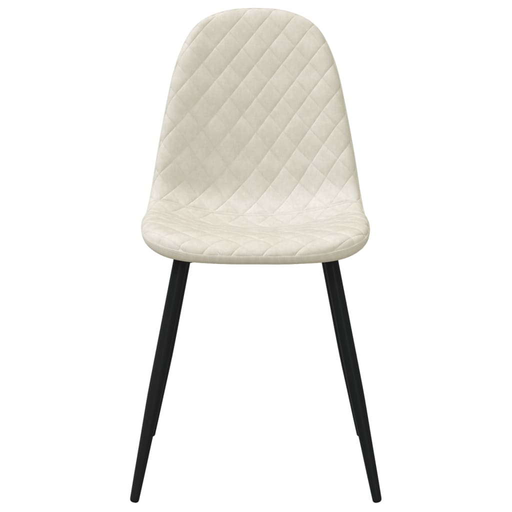 vidaXL Chaises de salle à manger 4 pcs Crème velours
