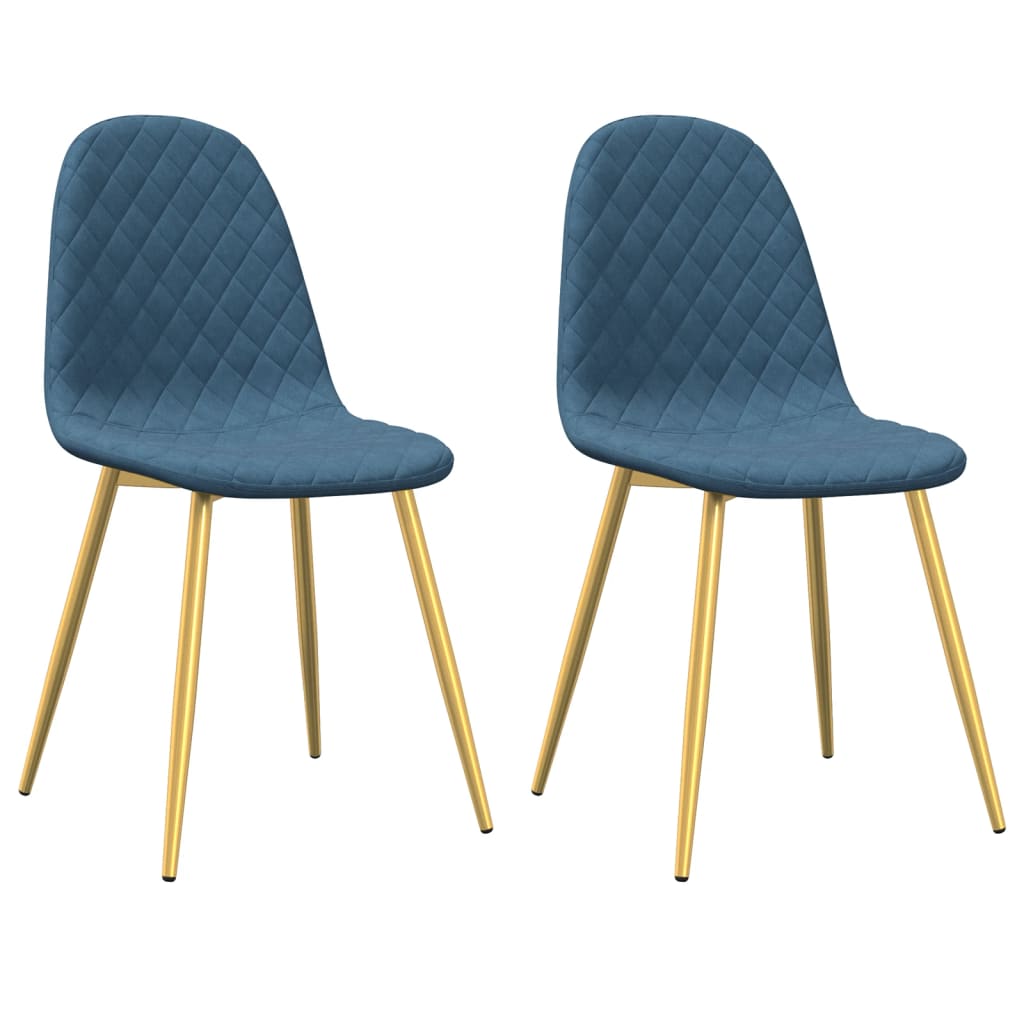 vidaXL Esszimmerstühle 2 Stk. Blau Samt