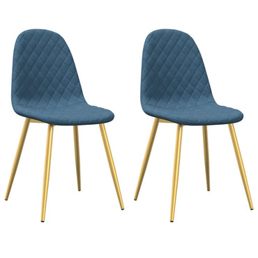 vidaXL Esszimmerstühle 2 Stk. Blau Samt
