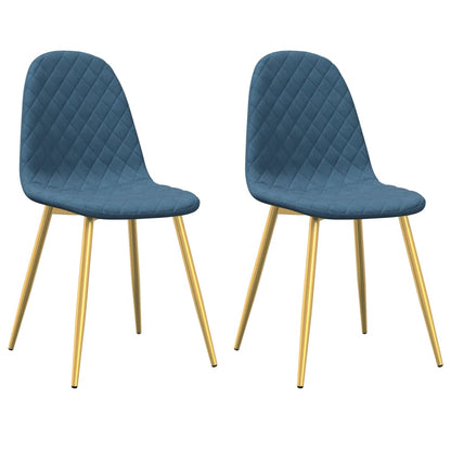 vidaXL Esszimmerstühle 2 Stk. Blau Samt