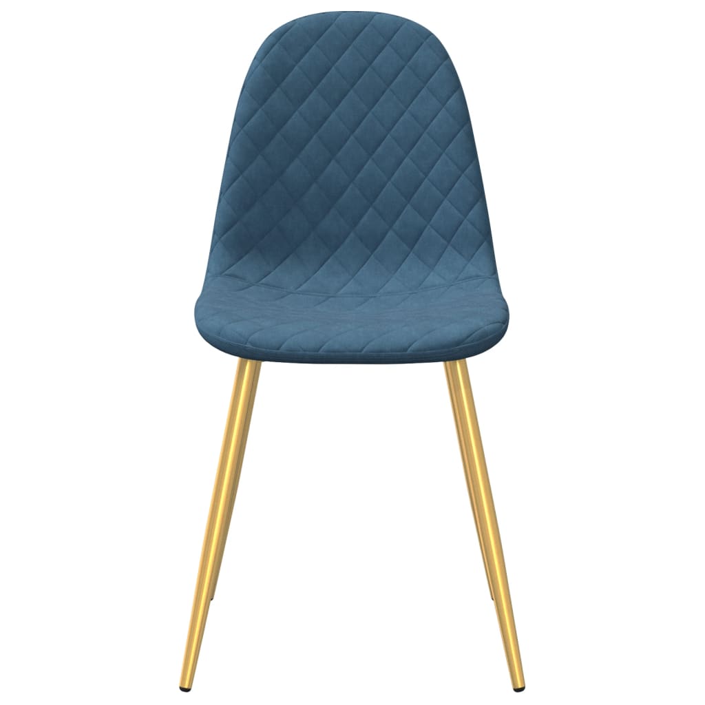 vidaXL Esszimmerstühle 2 Stk. Blau Samt