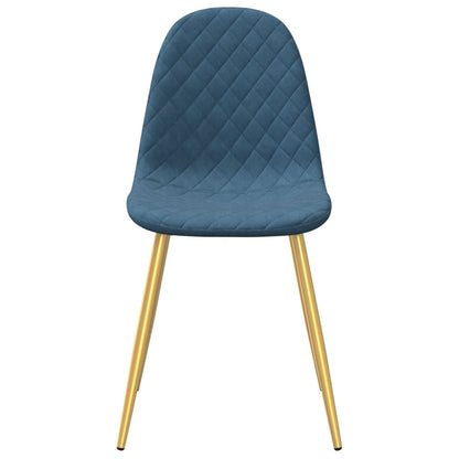 vidaXL Esszimmerstühle 2 Stk. Blau Samt