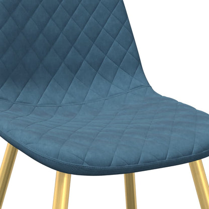 vidaXL Esszimmerstühle 2 Stk. Blau Samt