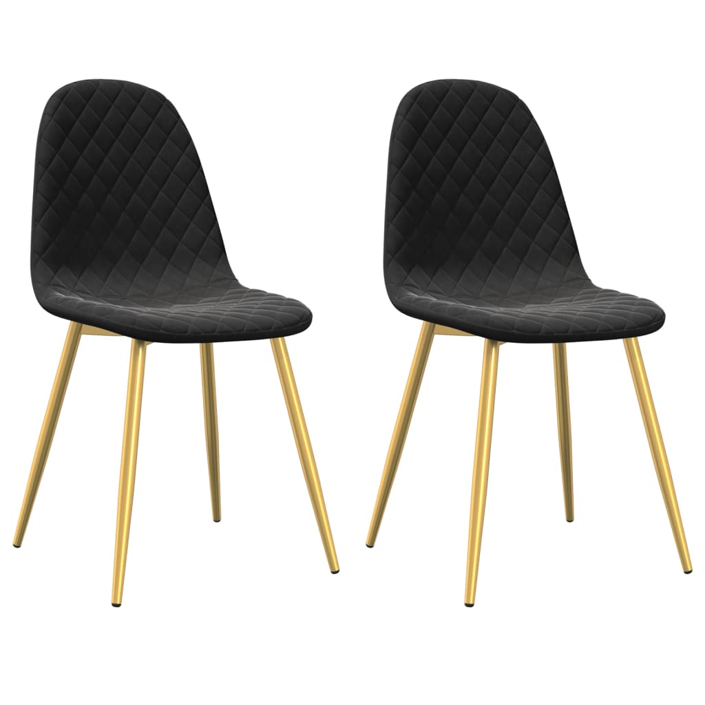 vidaXL Chaises de salle à manger 2 pcs Velours noir