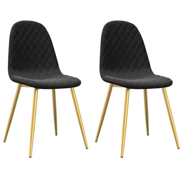 vidaXL Esszimmerstühle 2 Stk. Schwarz Samt