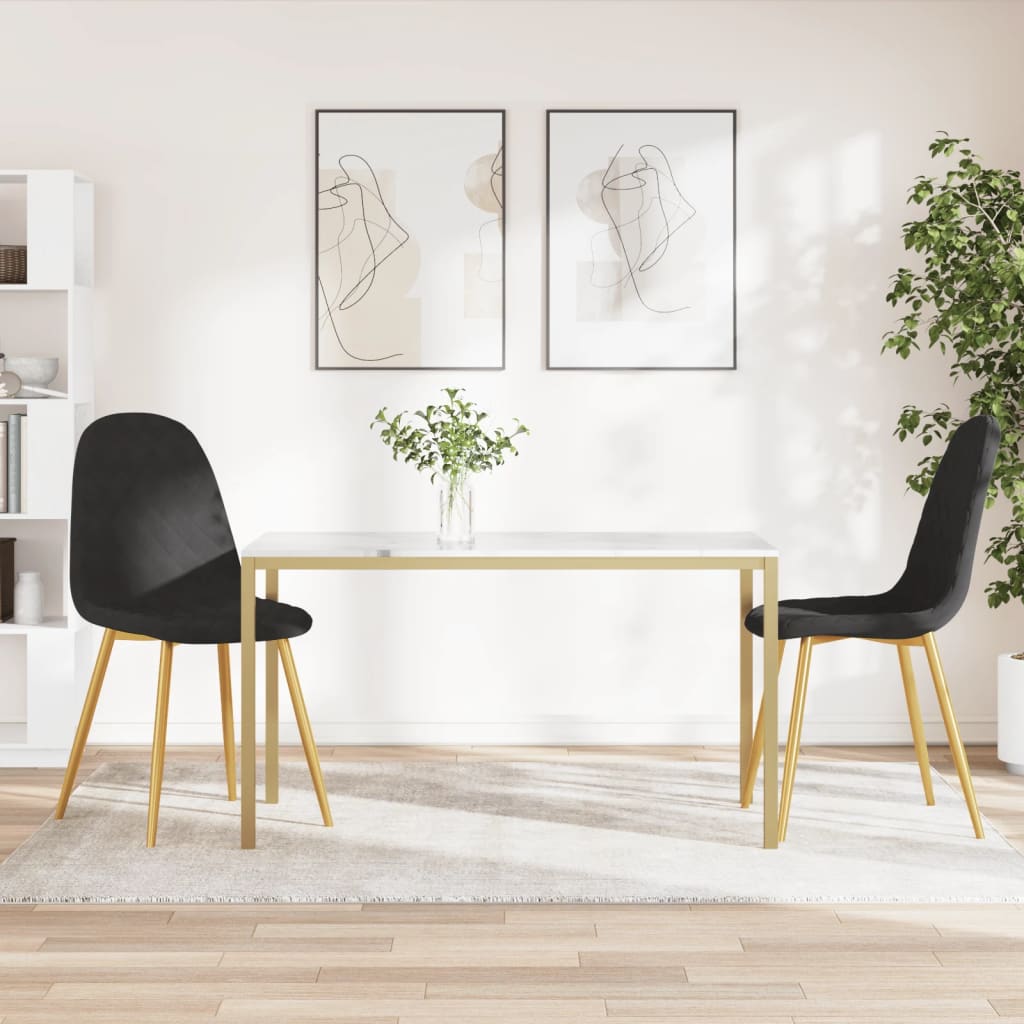vidaXL Chaises de salle à manger 2 pcs Velours noir