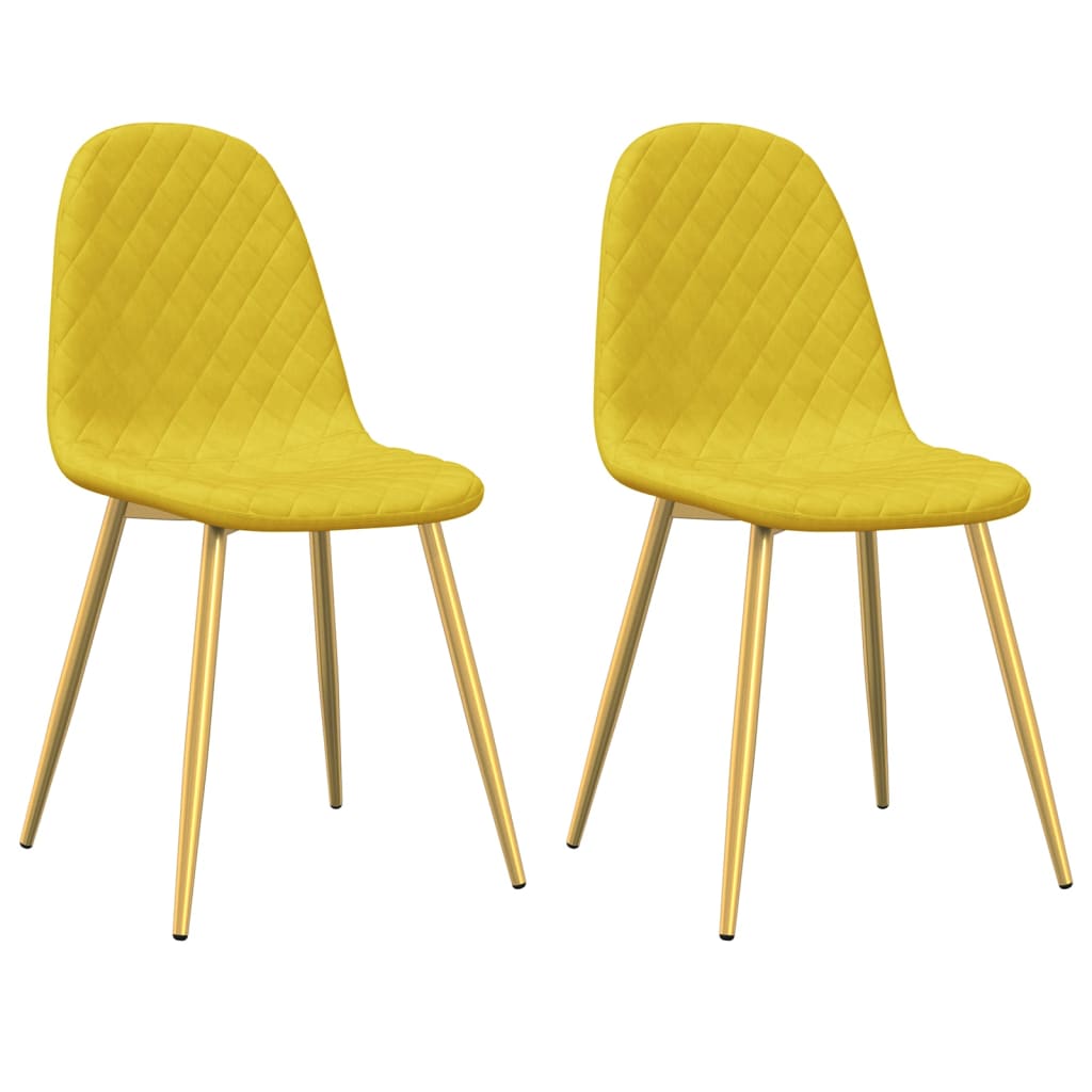 vidaXL Chaises de salle à manger 2 pcs Jaune moutarde Velours