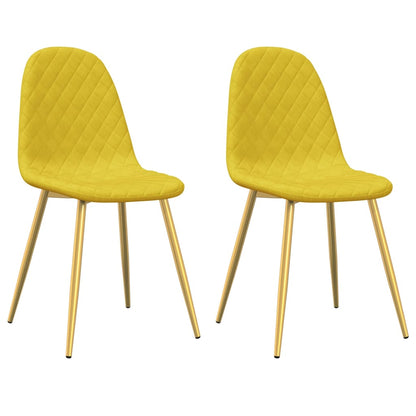 vidaXL Chaises de salle à manger 2 pcs Jaune moutarde Velours