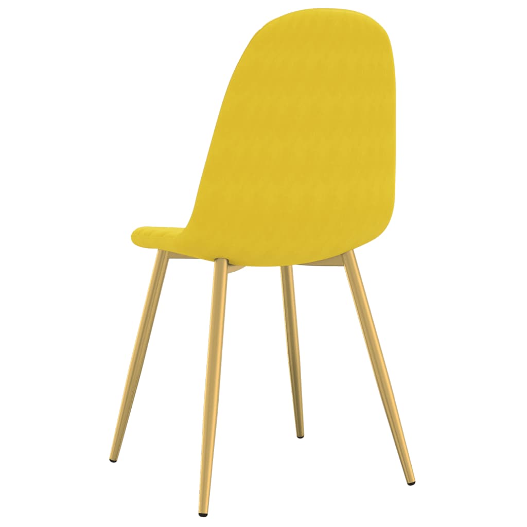 vidaXL Chaises de salle à manger 2 pcs Jaune moutarde Velours