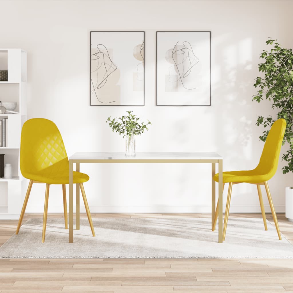 vidaXL Chaises de salle à manger 2 pcs Jaune moutarde Velours